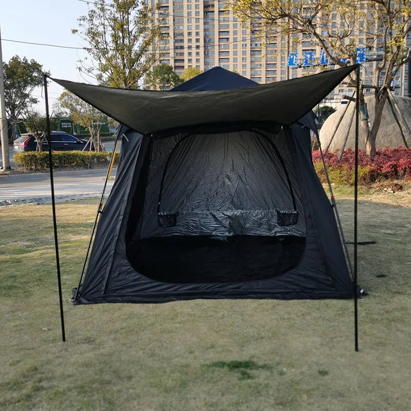 SUV high-quality family camping waterproof tent with extended sunshade at the rear is suitable for 5 to 8 people