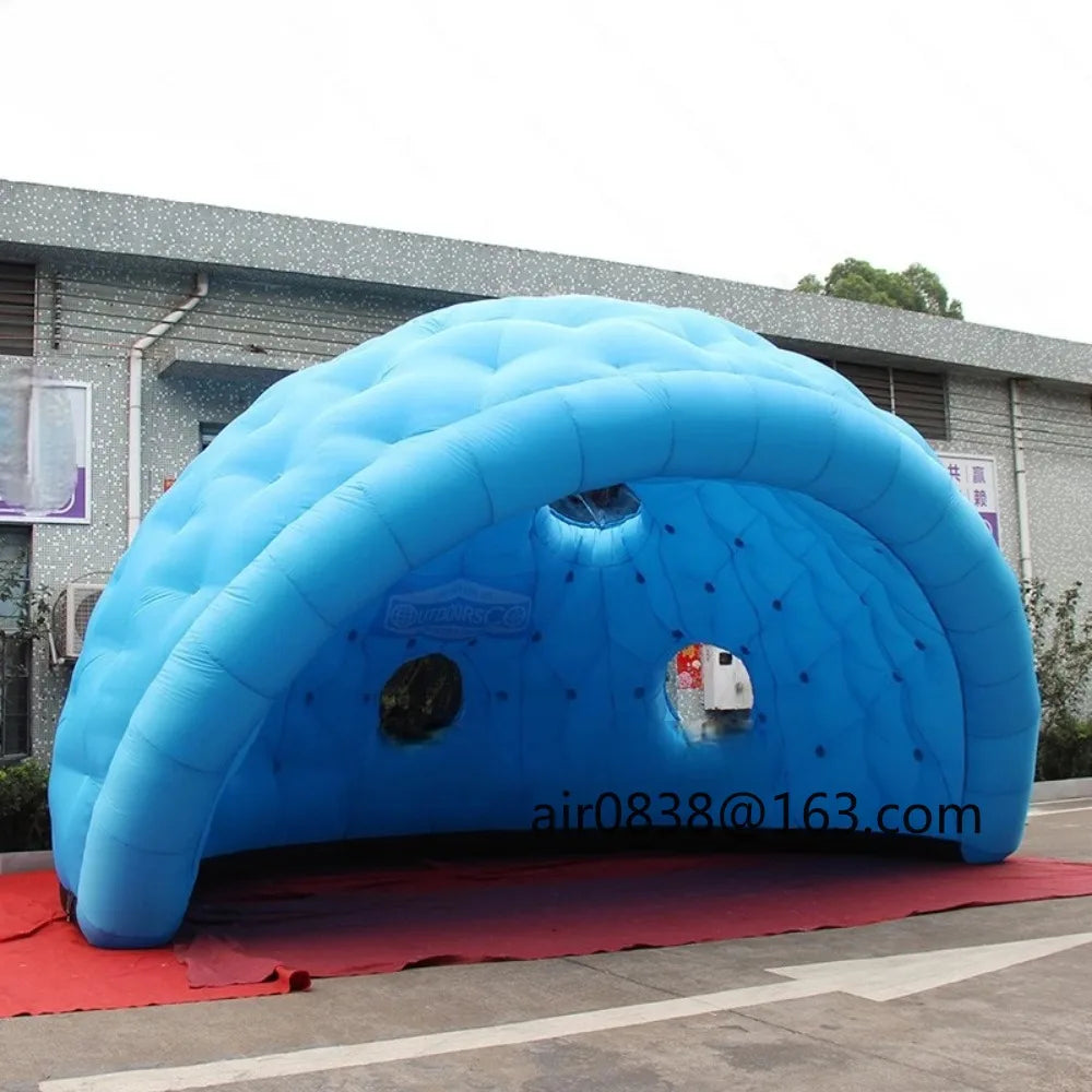 7X4.5 Meters Blue Inflatable Igloo Dome Tent / Half Dome Tent Luxury Inflatable Golf Dome for Trade Show Events Exhibition