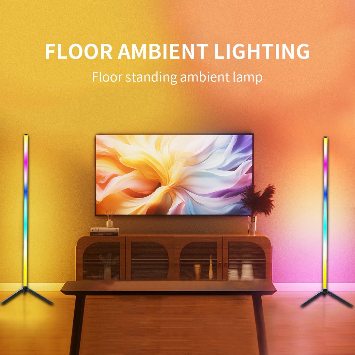 Living room Dimmable RGB Corner Floor Lamps 120cm Bracket LED Mood Lamps Bedroom Scandinavian Home Decorative Indoor Lighting