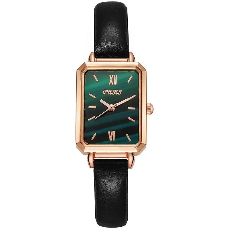 Women Watches Rectangle Quartz Watch Ladies Fashion Retro Compact Creative Striped Dials Wristwatches Relogio Mujer No Bracelet
