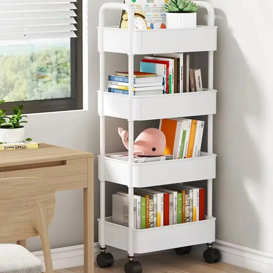 Trolley Bookshelf Kitchen Storage Rack Kitchen Corner Narrow Slit Storage Cabinet Bathroom Living Room Home Organizer Gifts