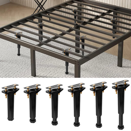 6Pcs Upgraded Telescopic Bed Beam Support Foot Adjustable Frame Centre Slats Support Leg Bed Bottom Load Bearing Bracket