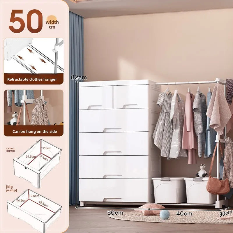 Baby wardrobe clothes rack household plastic storage cabinet drawer storage simple wardrobe