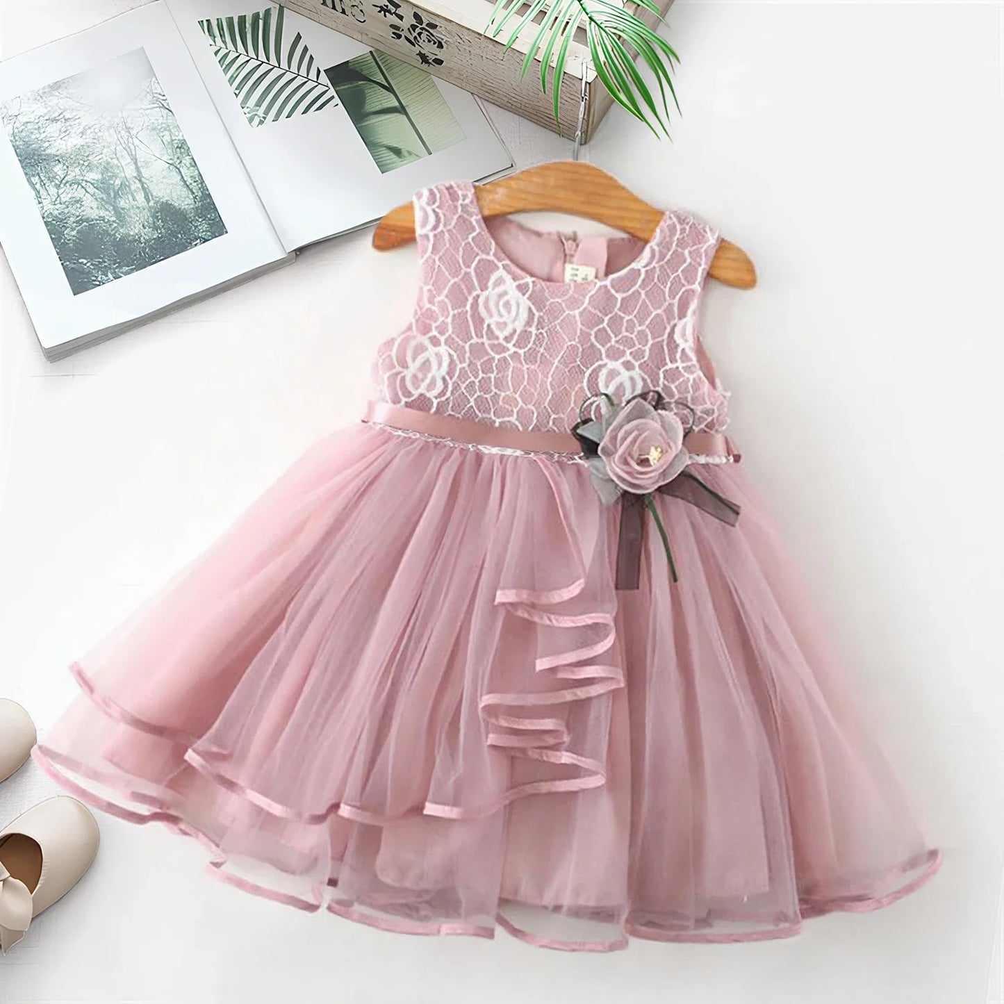 2025 New Baby Girl Dress for 2-6 Years Backless Kids Birthday Princess Dresses White Elegant Girl Wedding Party Banquet Gown