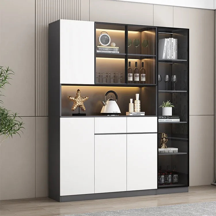 Modern simple light luxury living room storage cabinet Italian glass door wine cabinet dining room cabinet dining side