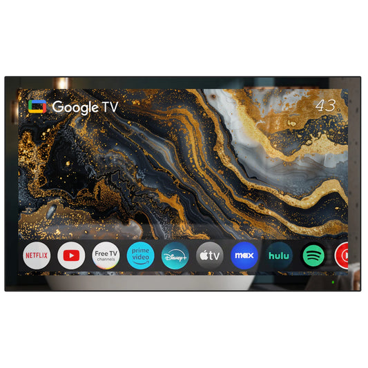 Soulaca 43inch Bathroom Mirror TV Large Smart 4K Screen Vanishing IPX6 Waterproof for Bathroom SPA Google System WiFi Bluetooth