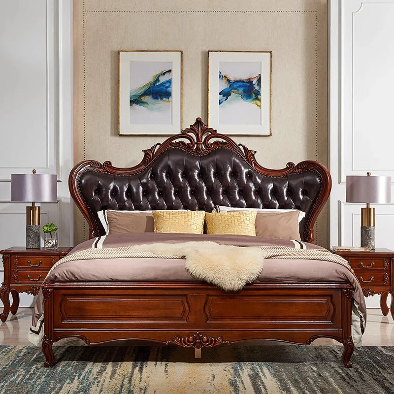 King Size Bedroom Bed European Aesthetic Storage Double Bed Modern Wood Camas De Matrimonio Dormitorio Luxury Furniture