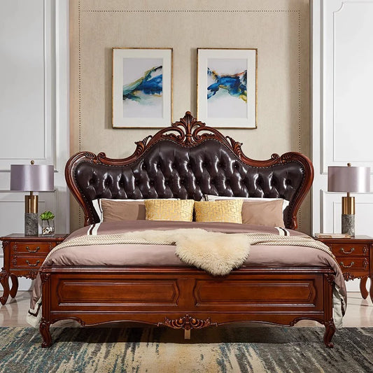 King Size Bedroom Bed European Aesthetic Storage Double Bed Modern Wood Camas De Matrimonio Dormitorio Luxury Furniture