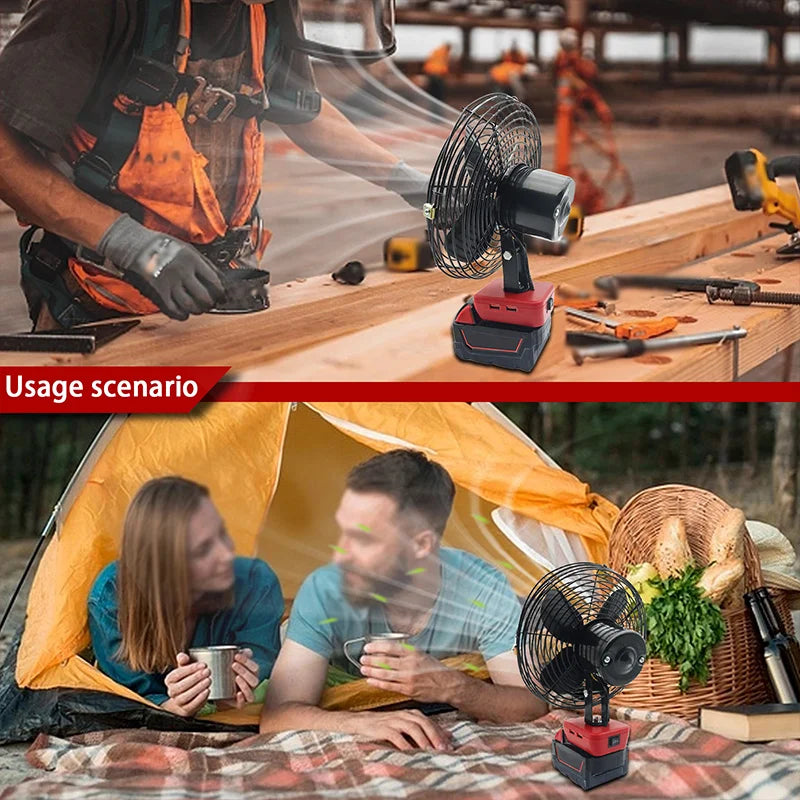 Electric Fan Floor Fan Household Desktop Fan Outdoor Camping Fan For Milwaukee for M18 18V Li-ion Battery 48-11-1835 48-11-1890