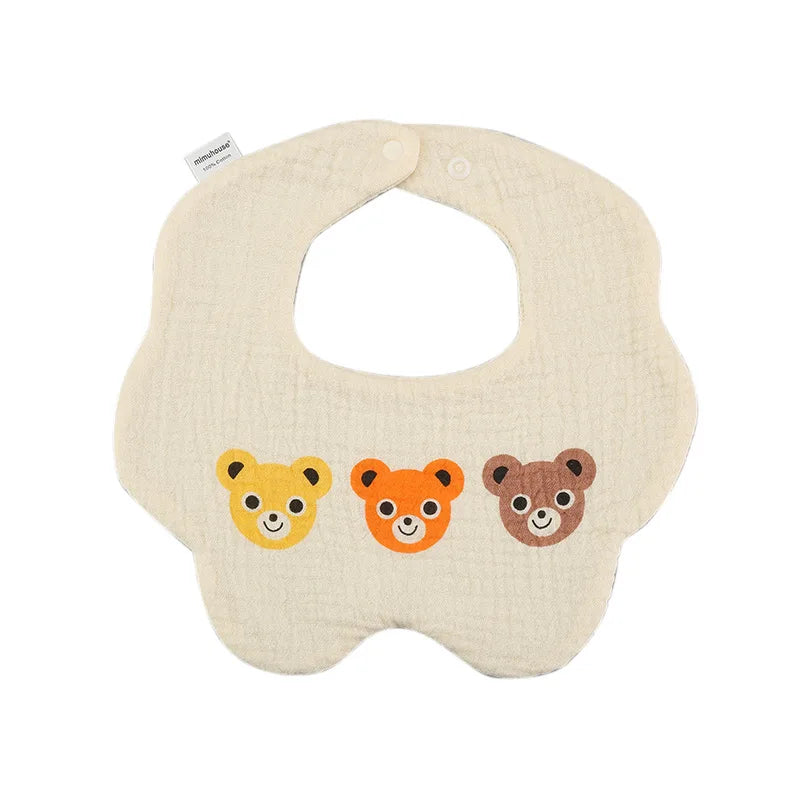 Baby Bibs Cotton Boys and Girls Bib Cute Print Newborn Burp Cloths Waterproof Infants Mesh Bibs Baby Feeding Accessories