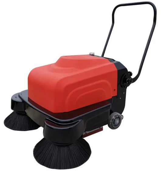 Electric Power Hand Push Road Sweeper Walking Behind Yard Sweeper