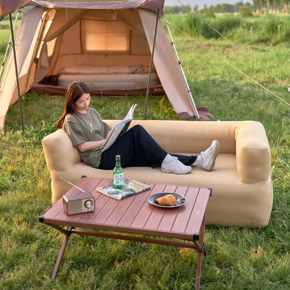 MOBI GARDEN Camping Air Sofa Outdoor Furniture Glamping Portable Inflatable Double Sofa Air Bed