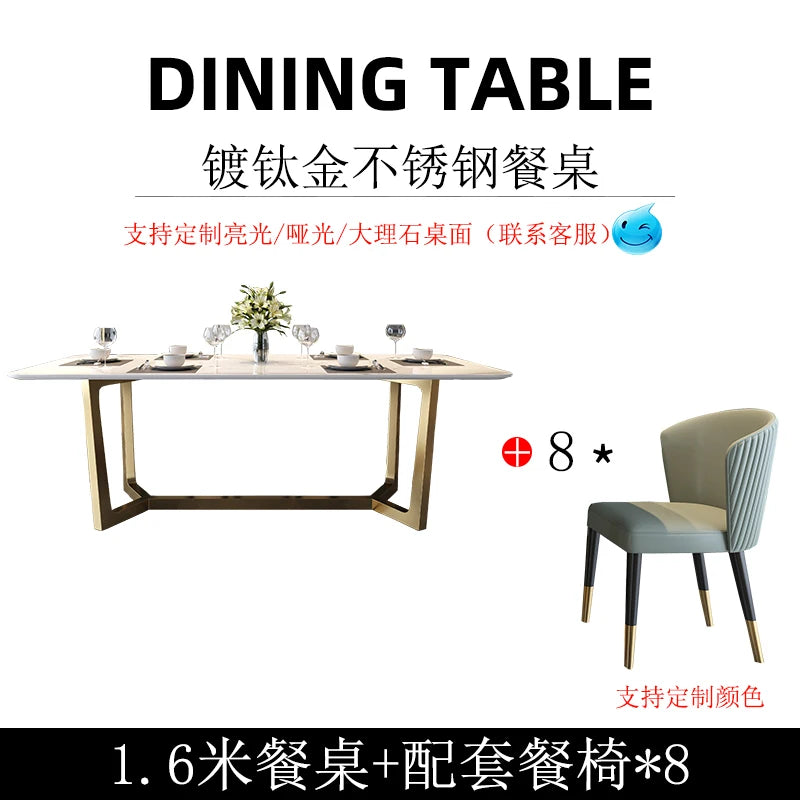 Nordic Design Dining Table Legs Metal Rectangle Modern Hospitality Dining Table Luxury Italy Muebles De Cocina Home Furniture