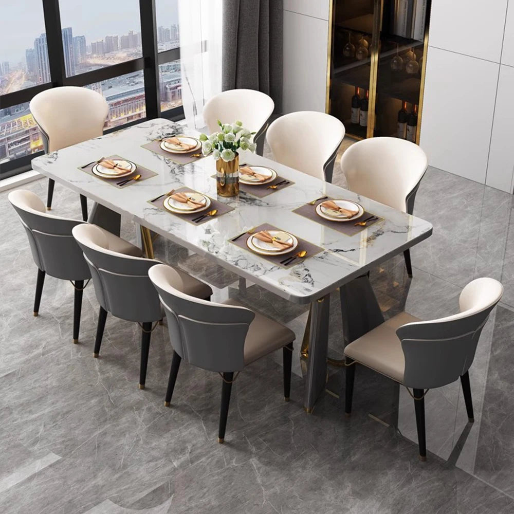 Modern Living Dining Table Luxury Italy Rectangle Waterproof 8 People Dining Table Legs Metal Moveis Para Casa Home Accessories