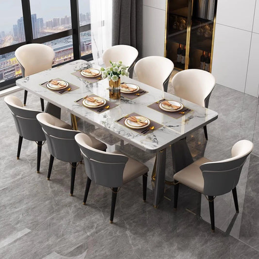 Modern Living Dining Table Luxury Italy Rectangle Waterproof 8 People Dining Table Legs Metal Moveis Para Casa Home Accessories
