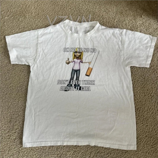 Vintage Clothes for Women Emo Women's Summer Clothes Y2k Tops Graphic Tees Y2k Letter  Casual O-Neck Short Sleeve Clothing