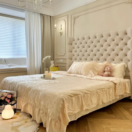 European Teenage Girls Bed Double Aesthetic Sleeping Upholstered Bed Frames Lounge Cama De Lujo Para Dormitorio Furnitures