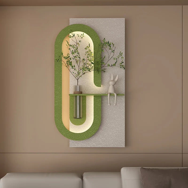 Entrance Decorations LED Wall Lamp Green Plant Corridor Hallway Modern Hanging Painting Lustre Living Room Home Vase Mural Light