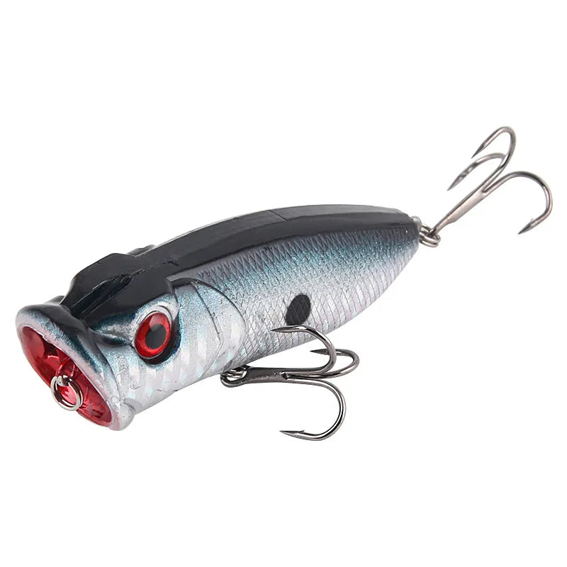 Fishing Lure 10g 65mm Floating Popper Artificial Wobbler Hard Bait with Hook for Pike Perch Winter Swimbait Trolling Crankbait