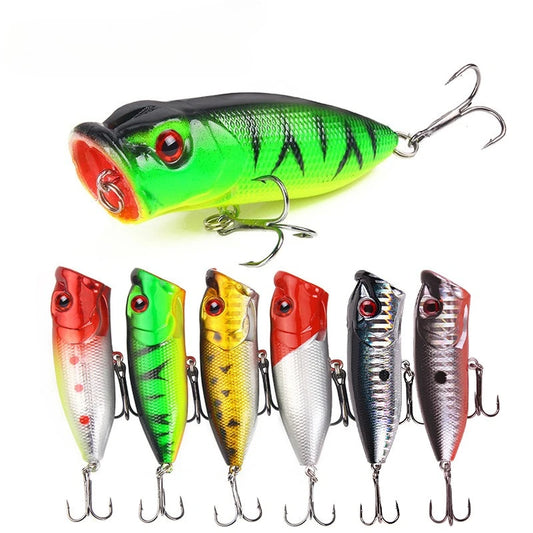 Fishing Lure 10g 65mm Floating Popper Artificial Wobbler Hard Bait with Hook for Pike Perch Winter Swimbait Trolling Crankbait