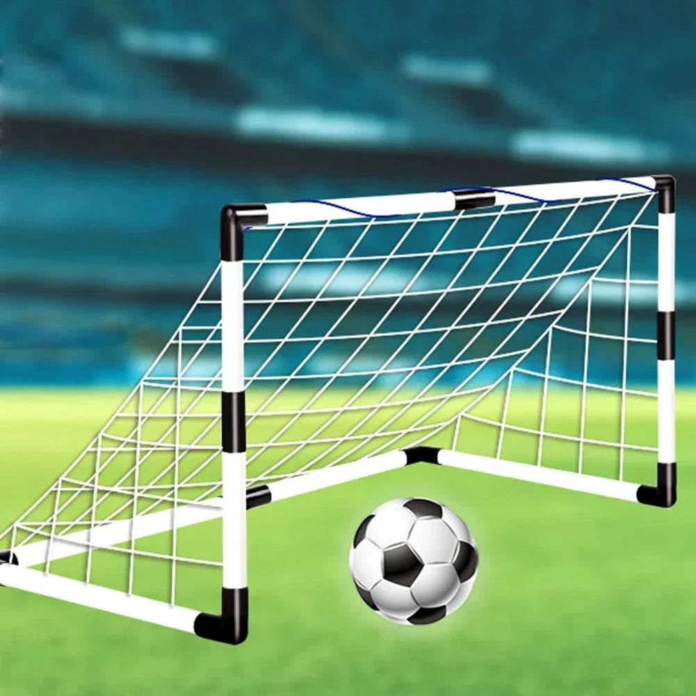 Football Goal Sports Toy Foldable Children's Football Gate with Pump & Ball Portable Soccer Goal for Outdoor Football Training