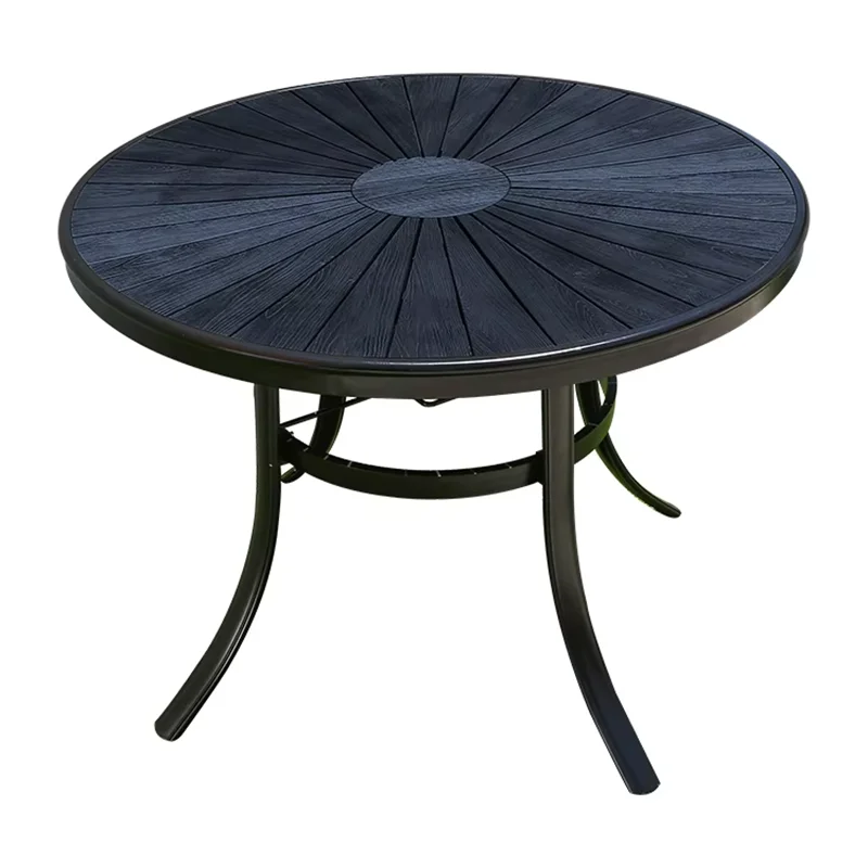 Outdoor Dining Tables Minimalist Round Waterproof Table Wood-plastic Table Balcony Living Room Furniture