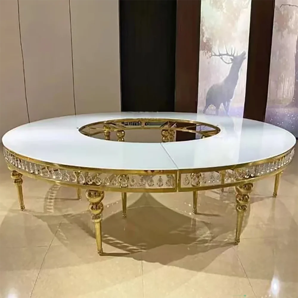 Stainless Steel Movable Serpentine Dininng Table for Hotel Banquet Wedding