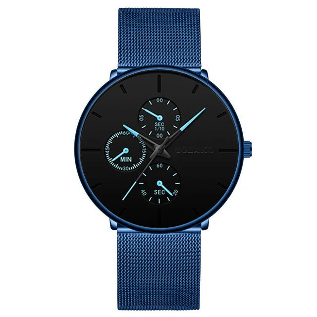 New Women Luxury Watches for Men Business Casual Ultra Thin Clock Male Stainless Steel Mesh Belt Quartz Watch relogio masculino