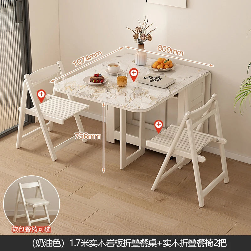 Folding Dining Table Set 6 Vintage Rattan Dining Table Set Modern Luxury Nordic Mesas Pegables Portatil Dining Room Furniture