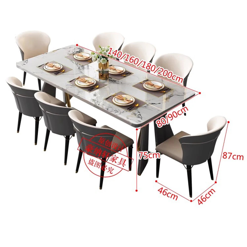 Modern Living Dining Table Luxury Italy Rectangle Waterproof 8 People Dining Table Legs Metal Moveis Para Casa Home Accessories