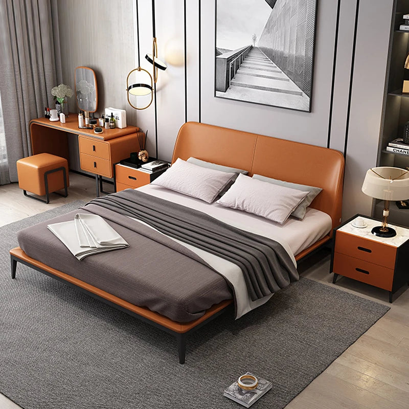 King/Queen Size Leather Upholstered Headboard Bed Frame Can be Customized