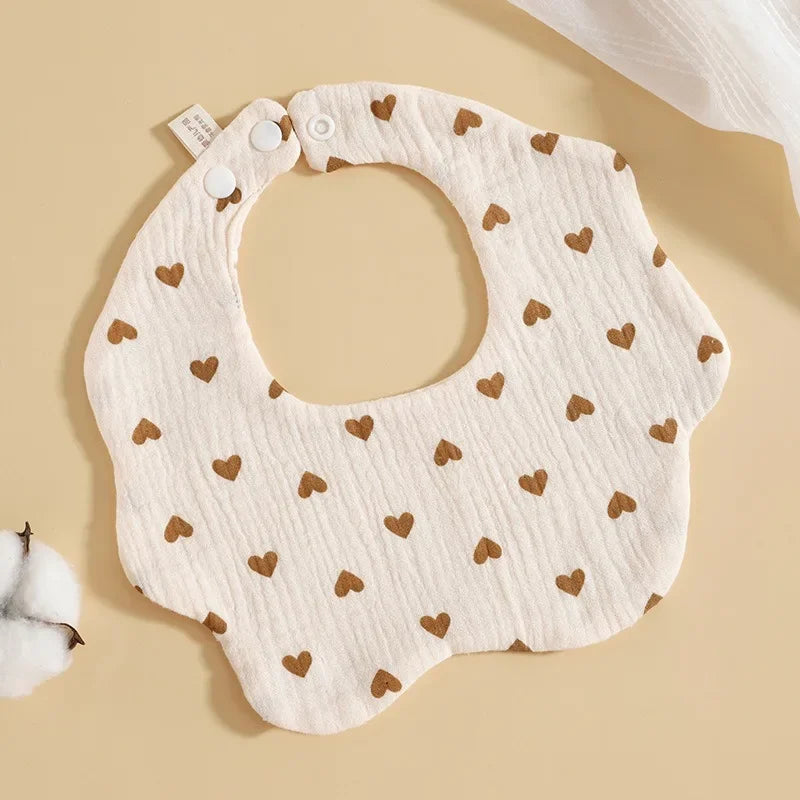 Six Layer Gauze Petal Shaped Baby Bib Pure Cotton Drool Towel Newborn Bib Baby Anti Spitting Milk Towel All Cotton