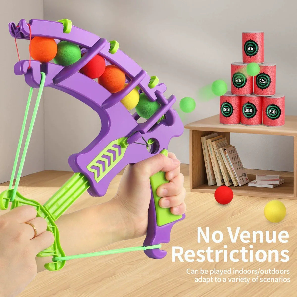 Montessori Educational Children's Outdoor Game Toy - Sport Slingshot Target Sticky Ball Dartboard Basketball Board