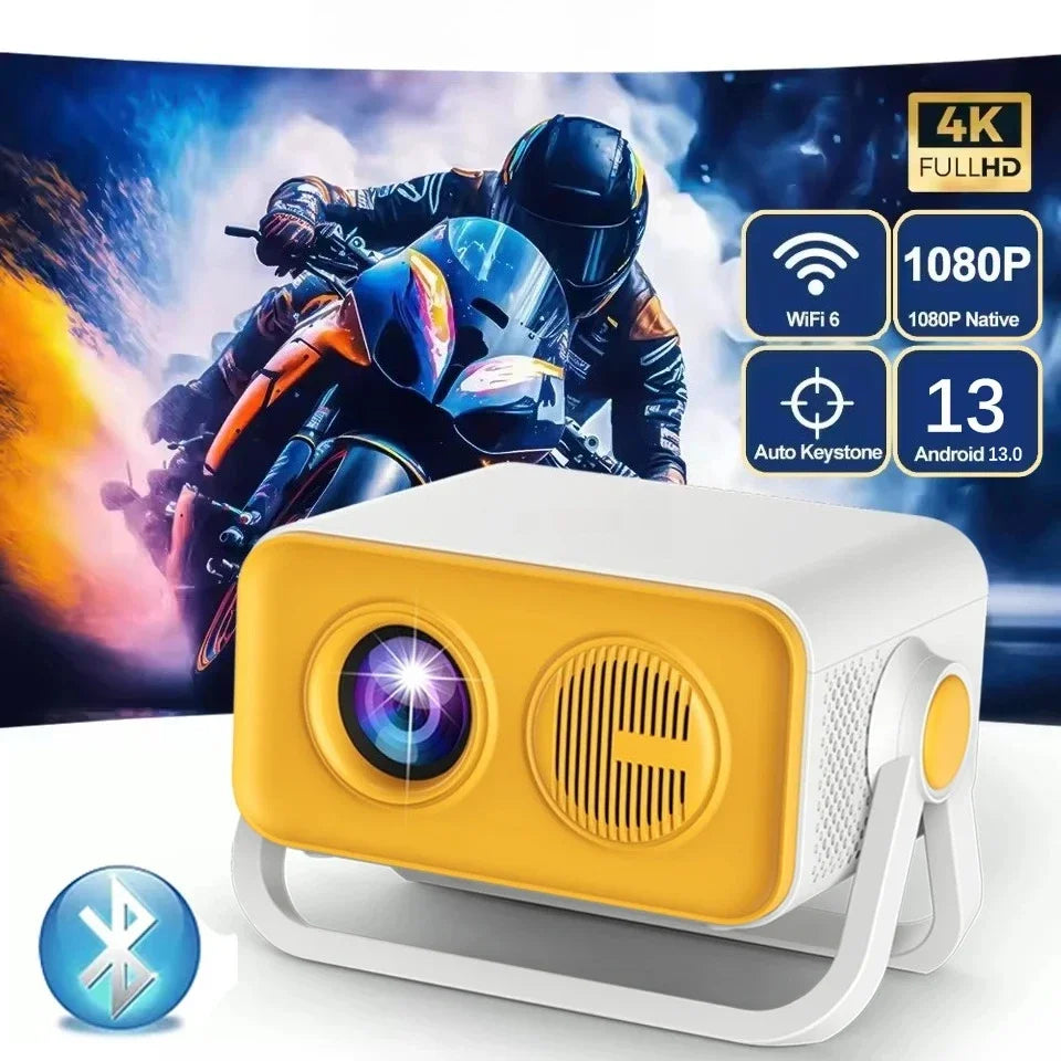 650ANSI HT23 PRO 4K Native Portable Projector 1080P Auto Focus Keystone Correction Android 13 BT5.2 WIFI 6  Home Cinema