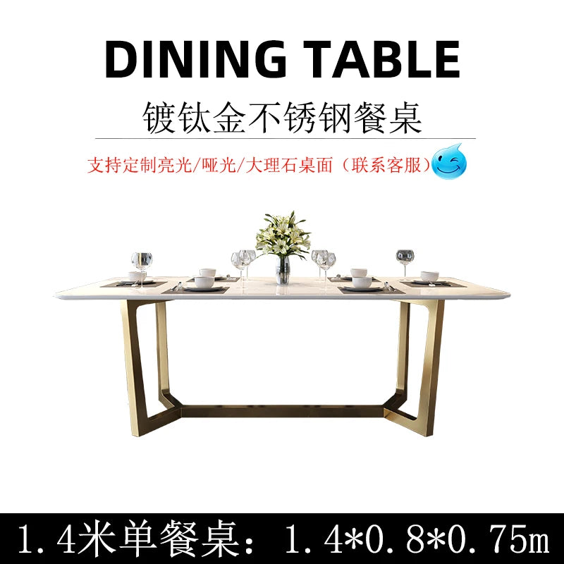 Nordic Design Dining Table Legs Metal Rectangle Modern Hospitality Dining Table Luxury Italy Muebles De Cocina Home Furniture