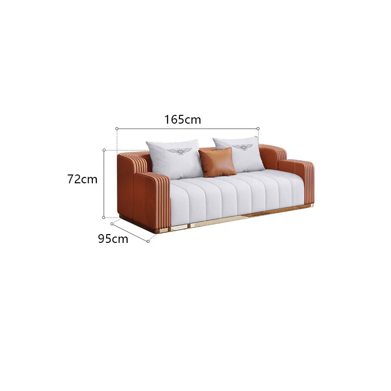 Light Luxury Leather Sofa Combination Modern Minimalist Design High-End Three Or Four People Sofa Living Room Furniture