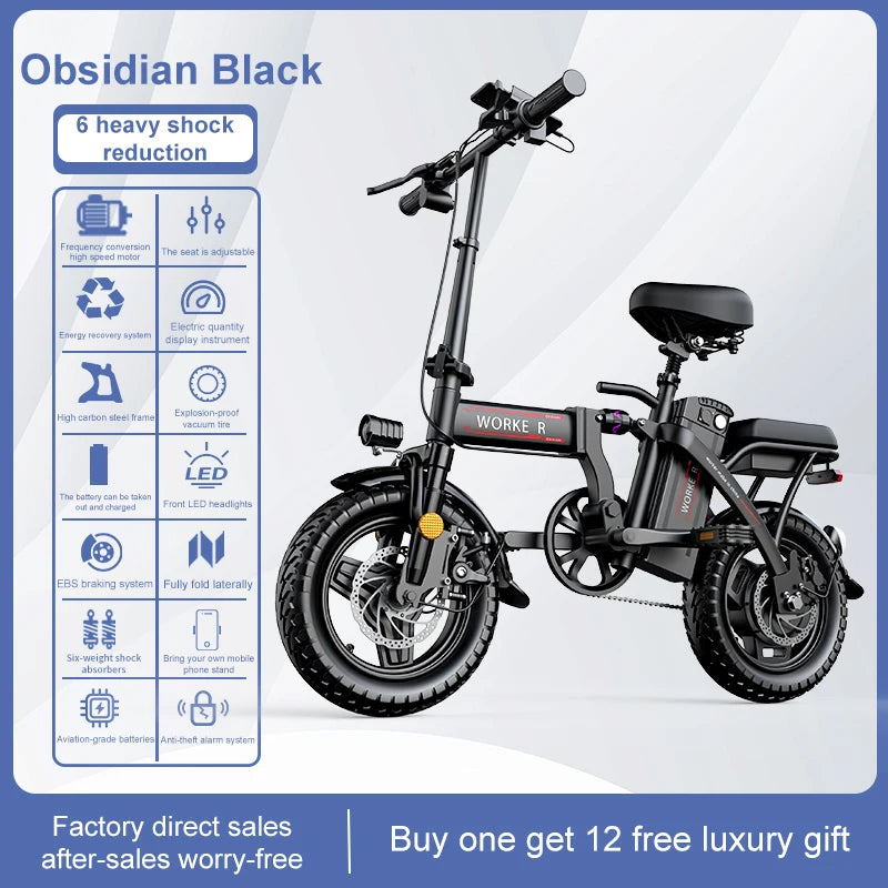 Hot Sale Mini Size Fashion Electric Bicycle 400W 48V 14 Inch Electric City Bike Mini Foldable Electric Scooter