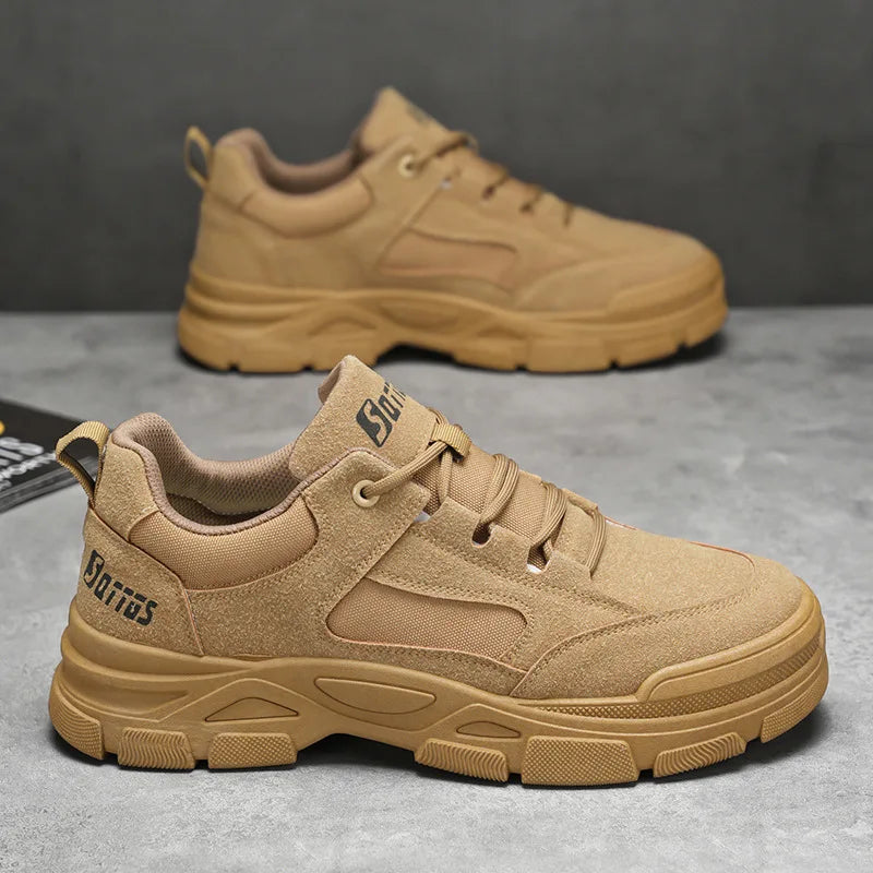 2025 new men's shoes for spring leisure, breathable, anti slip, wear-resistant workwear shoes, men's sports shoes, board shoes