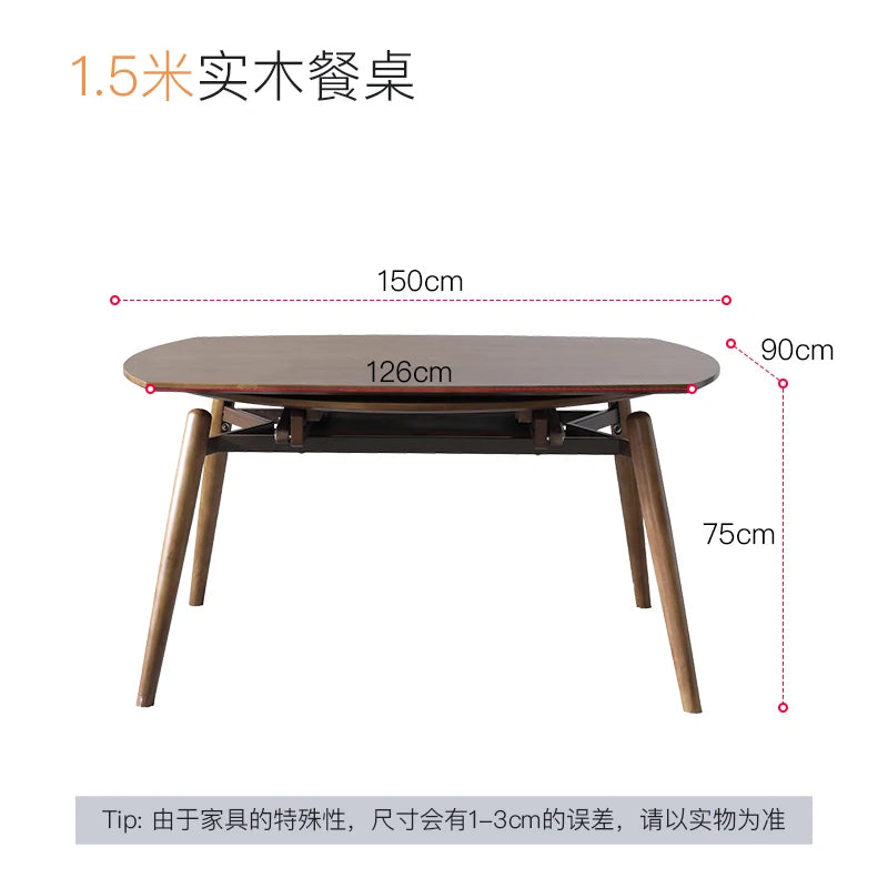 Household Living Dining Table Luxury Extendable Heat Resistance Dining Table 8 Seater Retro Style Mesa Plegable Home Decoration