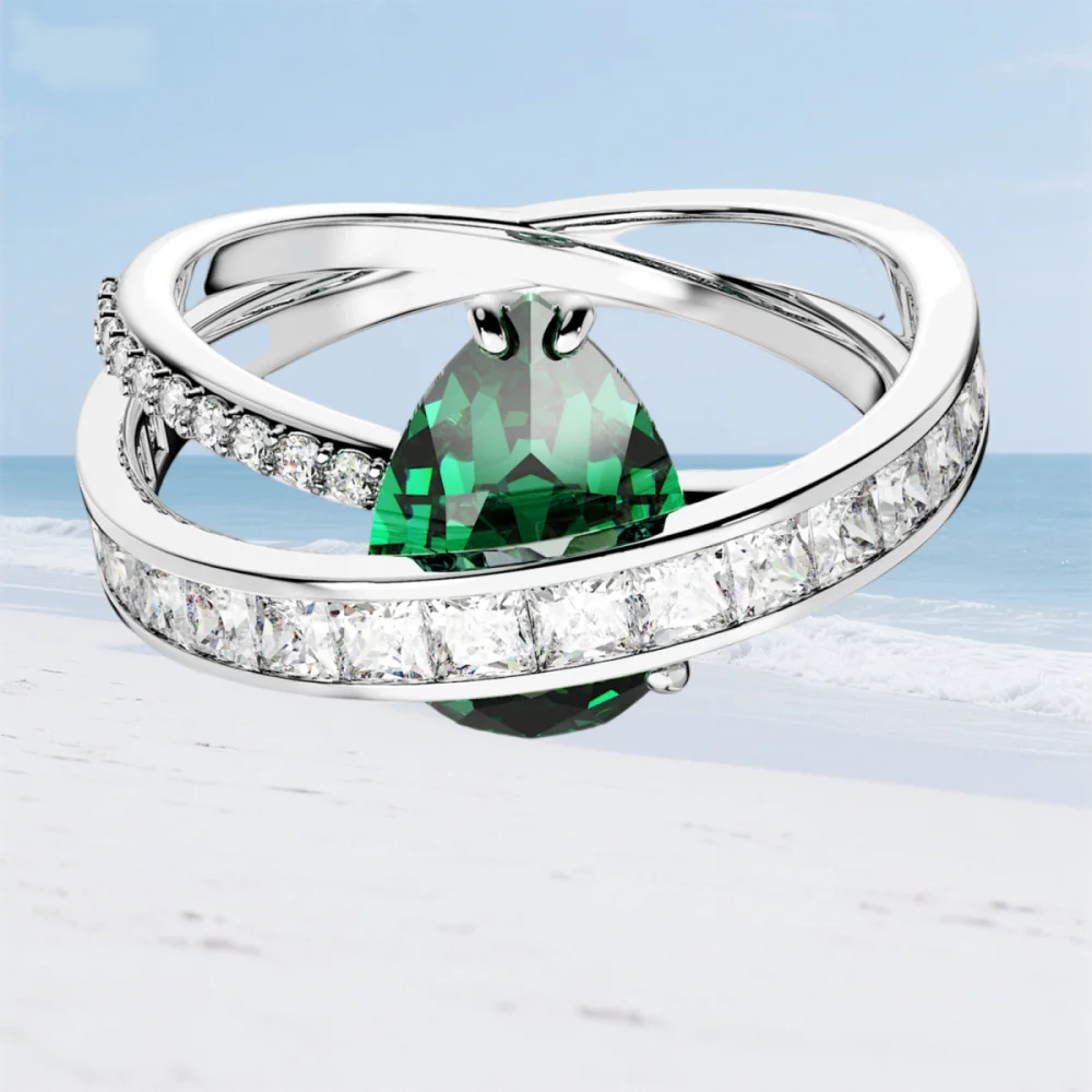 Women's gemstone ring, versatile and fashionable, inlaid with gorgeous colored gemstones, suitable for lovers
