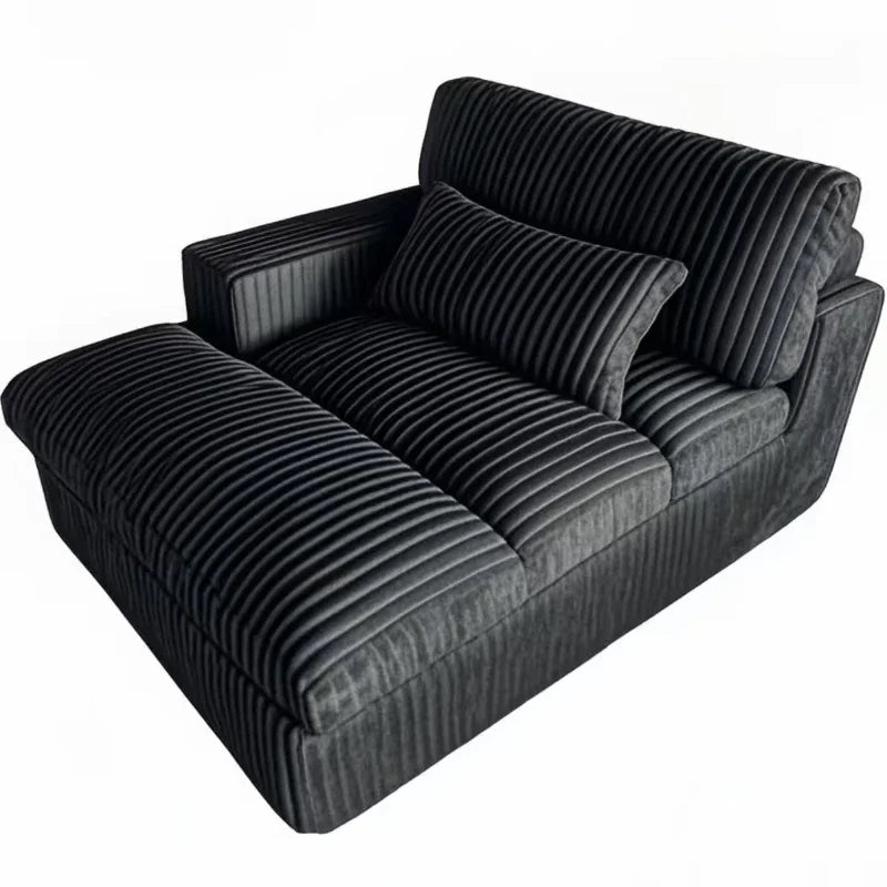 Italian Style Retro Luxury Corduroy Double Sofa Bed for Living Room Vacuum Compression Washable Customizable  Furniture Sofa