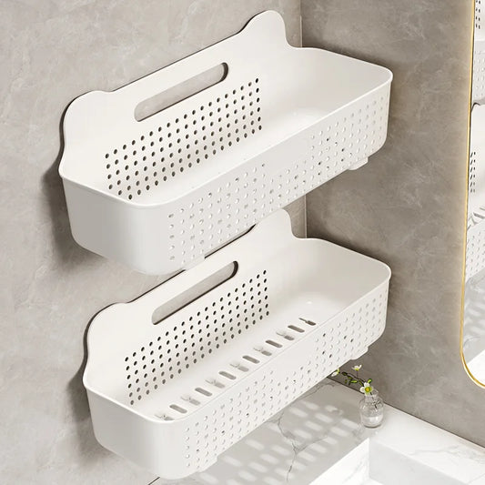 Bathroom Storage Shelf Toilet Storage Cabinet Drain Rack Punch Free Wall Mounted Shower Cosmetics Dressing Organizer Shelve