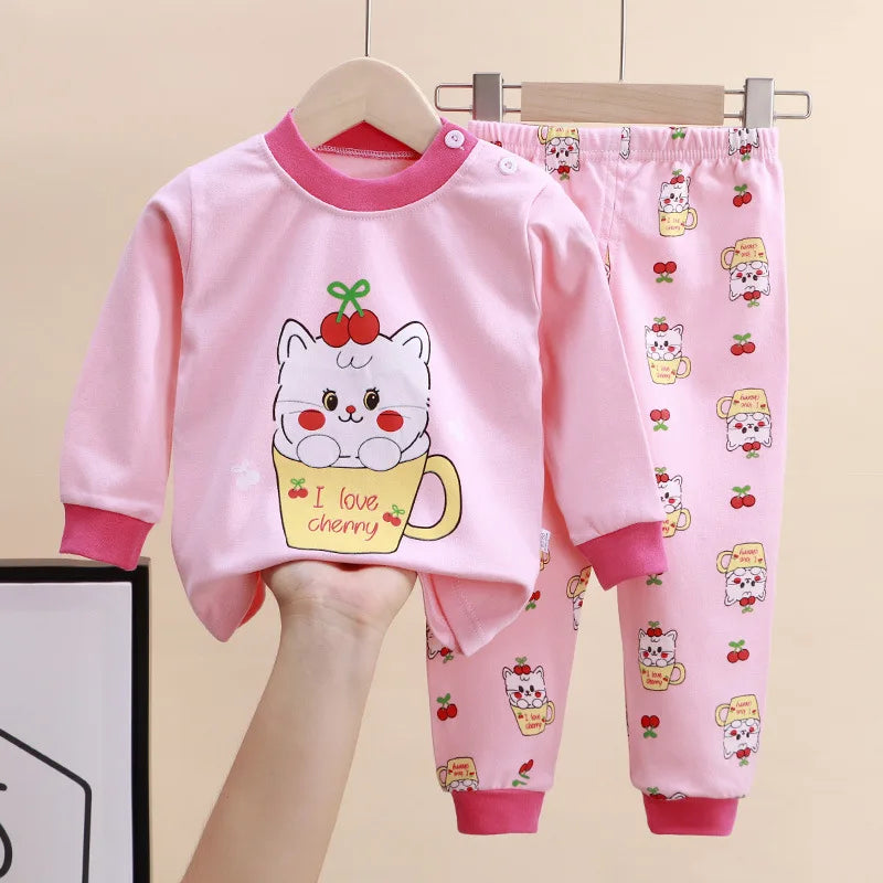 Cotton Baby Girl Clothes Winter Newborn Baby Clothing Set 2pcs Kids Clothes Set Spring Toddler Kids Clothes Pajamas Homewear