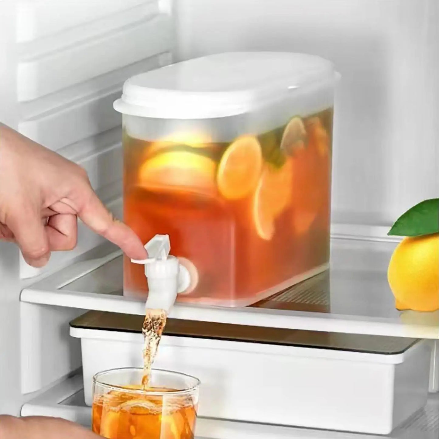 Fridge Drink Dispenser 2.8L Large Capacity Cold Water Kettle with Faucet Iced Beverage Dispenser Refrigerator With faucet