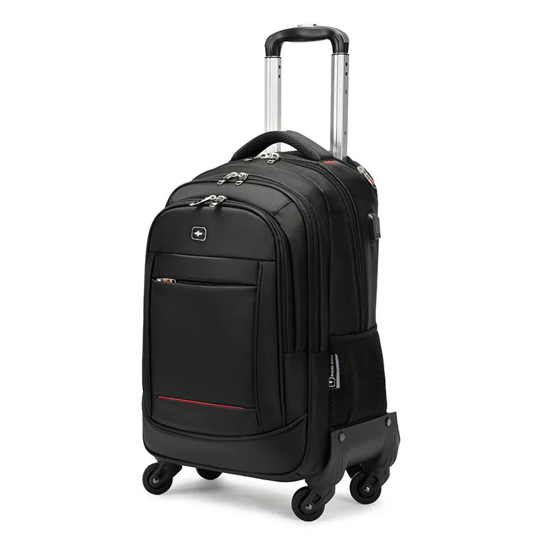 Unisex Travel Luggage Spinner Wheels Boarding Case Rolling Suitcase Wheeled on - Black Red Blue Green Brown Pink Grey