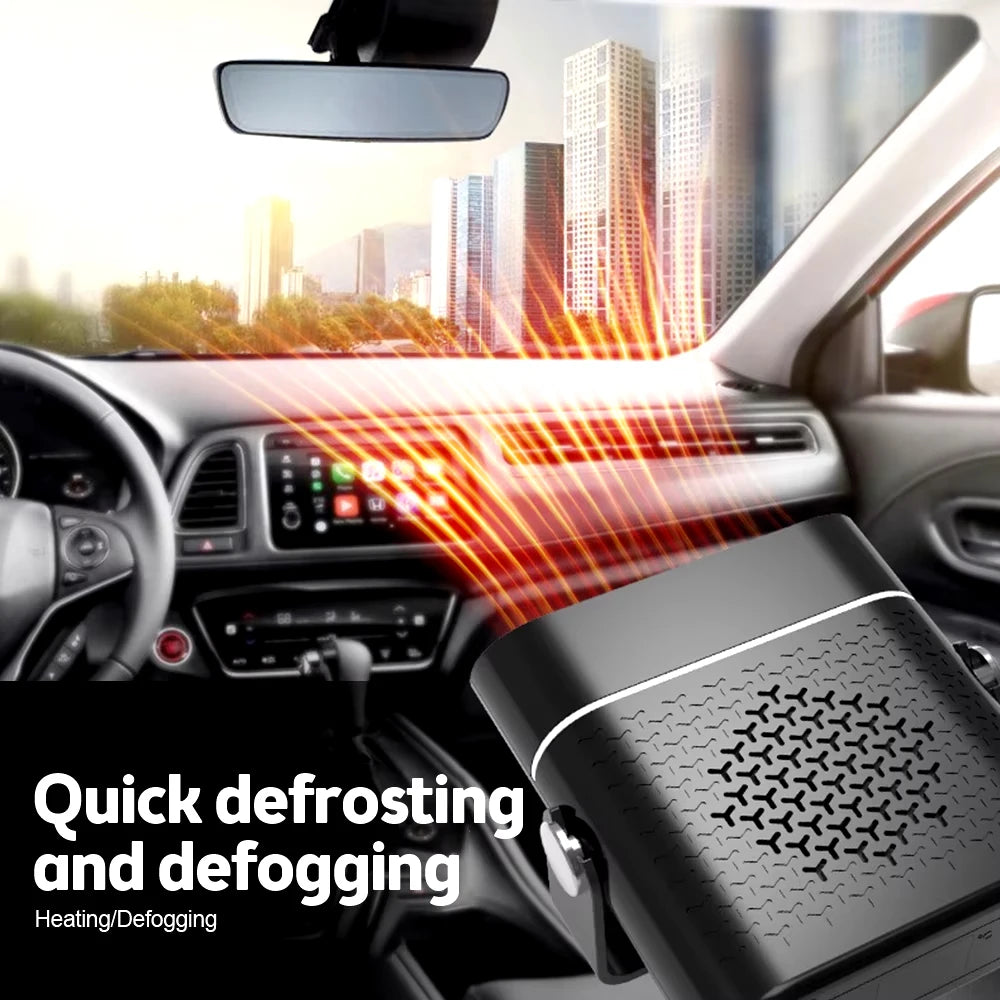 Electric Car Heater Air Cooler Fan 12V/24V Portable Demister Defroster Heating Fan 150W Dryer Windshield Defogging Accessories