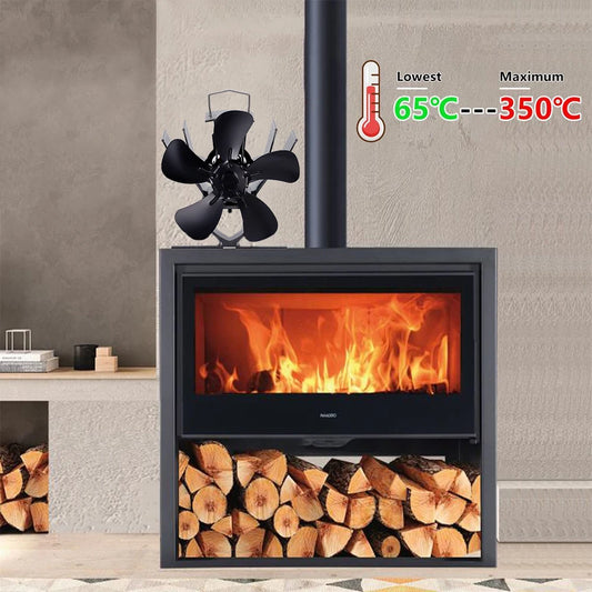 Mini Fireplace fan 5-blade thermoelectric stove fan Log burner Eco-fan Quiet Fireplace fan heater Efficient heat distribution