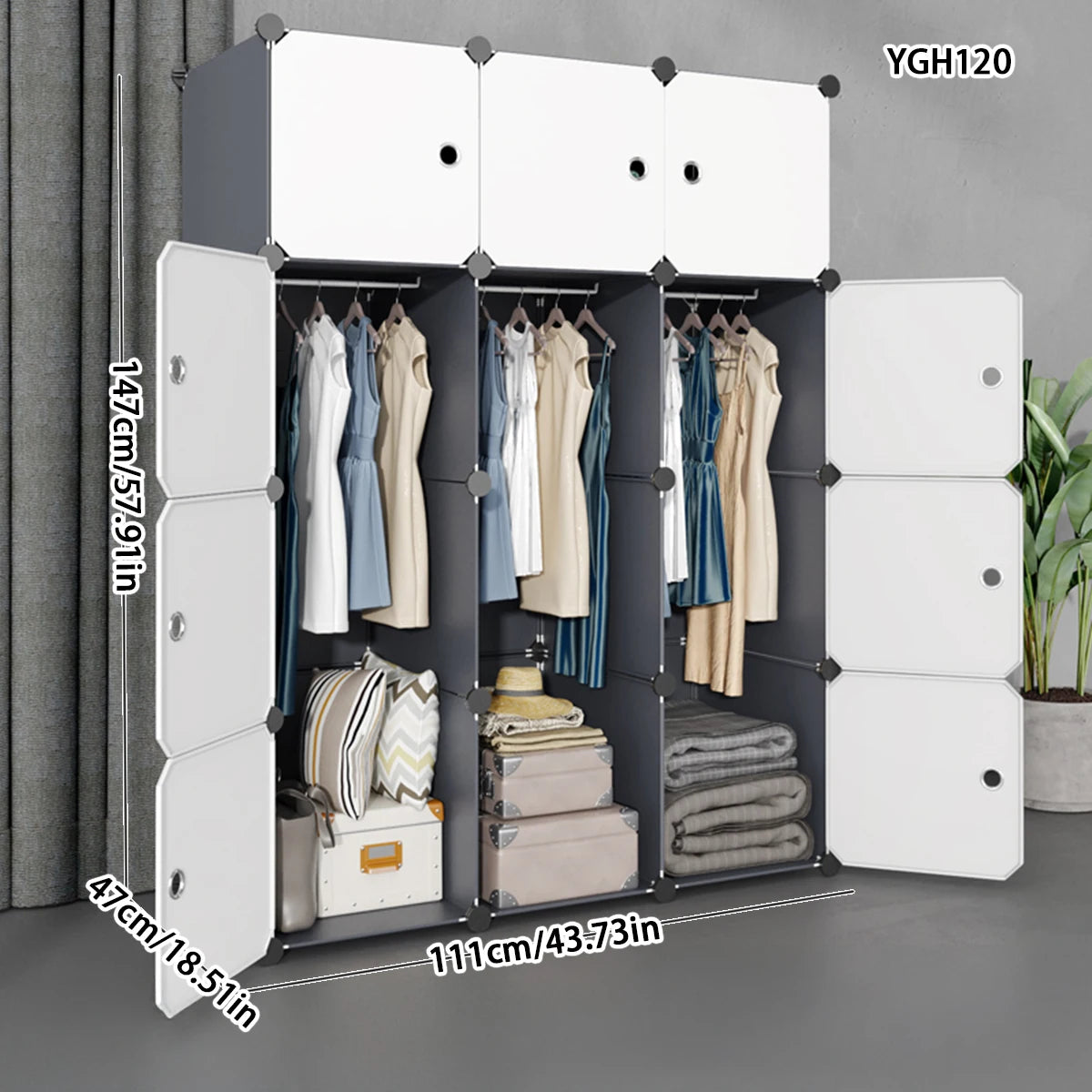 Simple Wardrobe Home Bedroom Assembly Storage Cabinet Rental Room Cloth Wardrobe Dormitory Small Storage Cabinet Strong and Durable