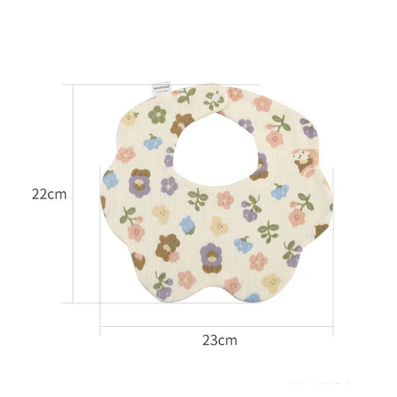 Baby Bibs Cotton Boys and Girls Bib Cute Print Newborn Burp Cloths Waterproof Infants Mesh Bibs Baby Feeding Accessories