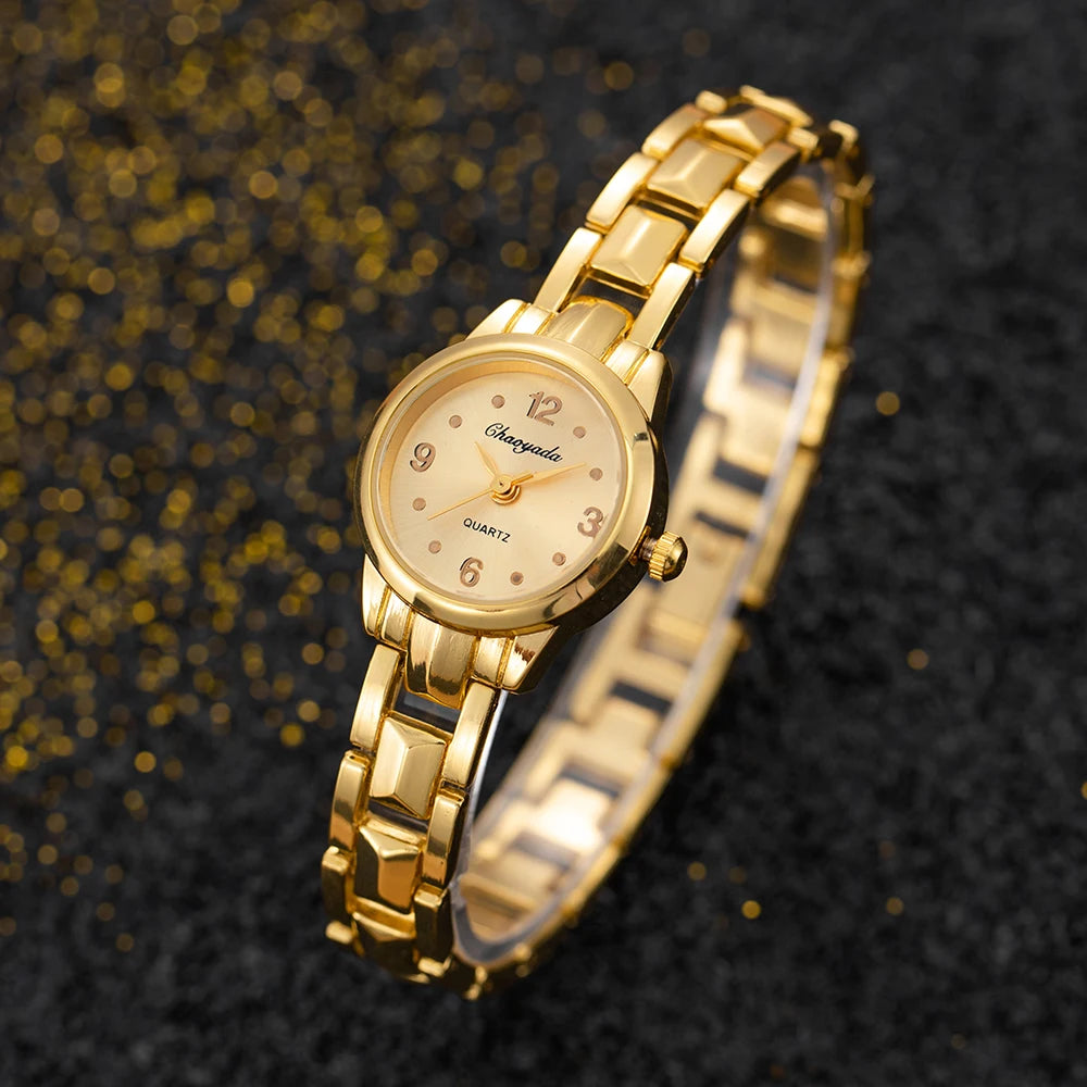 New Fashion Women Watches Set Luxury Gold Women's Quartz Bracelet Wristwatch Elegant Ladies Watch Female Clock Gift Reloj Mujer
